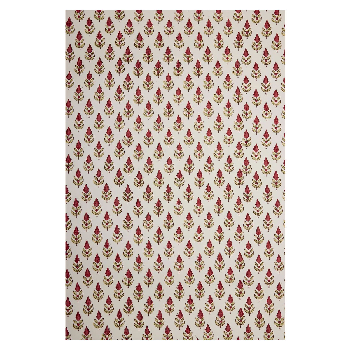 Davanu-iesainojamais-papirs-Buti-Scarlet,-Hand-Blocked