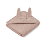 Dvielis-Albert-hooded-towel,-Liewood---Rabbit-rose