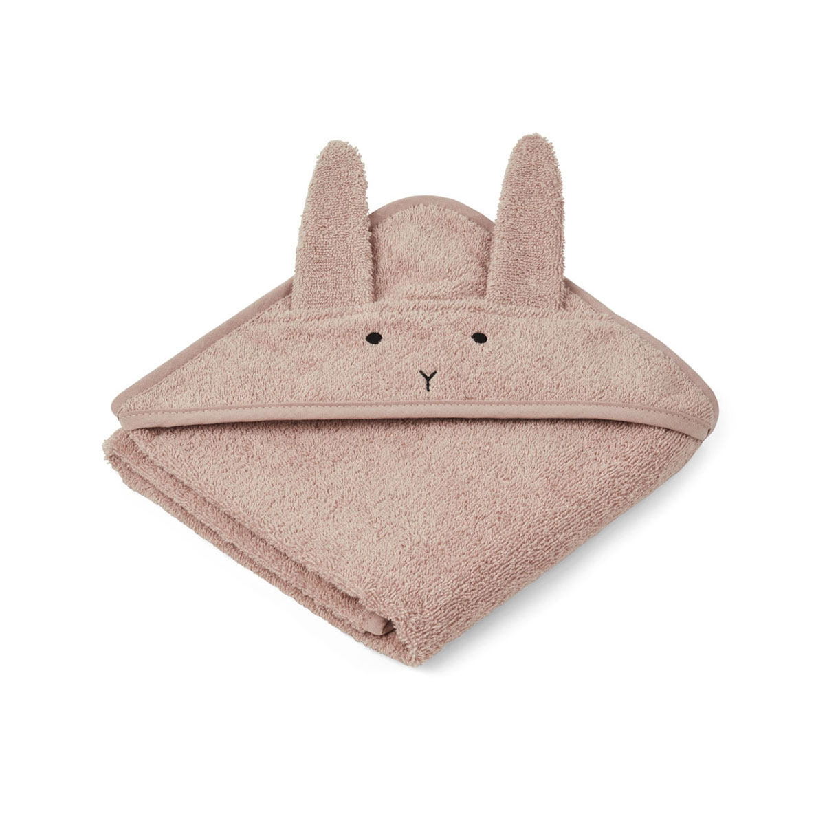 Dvielis-Albert-hooded-towel,-Liewood---Rabbit-rose