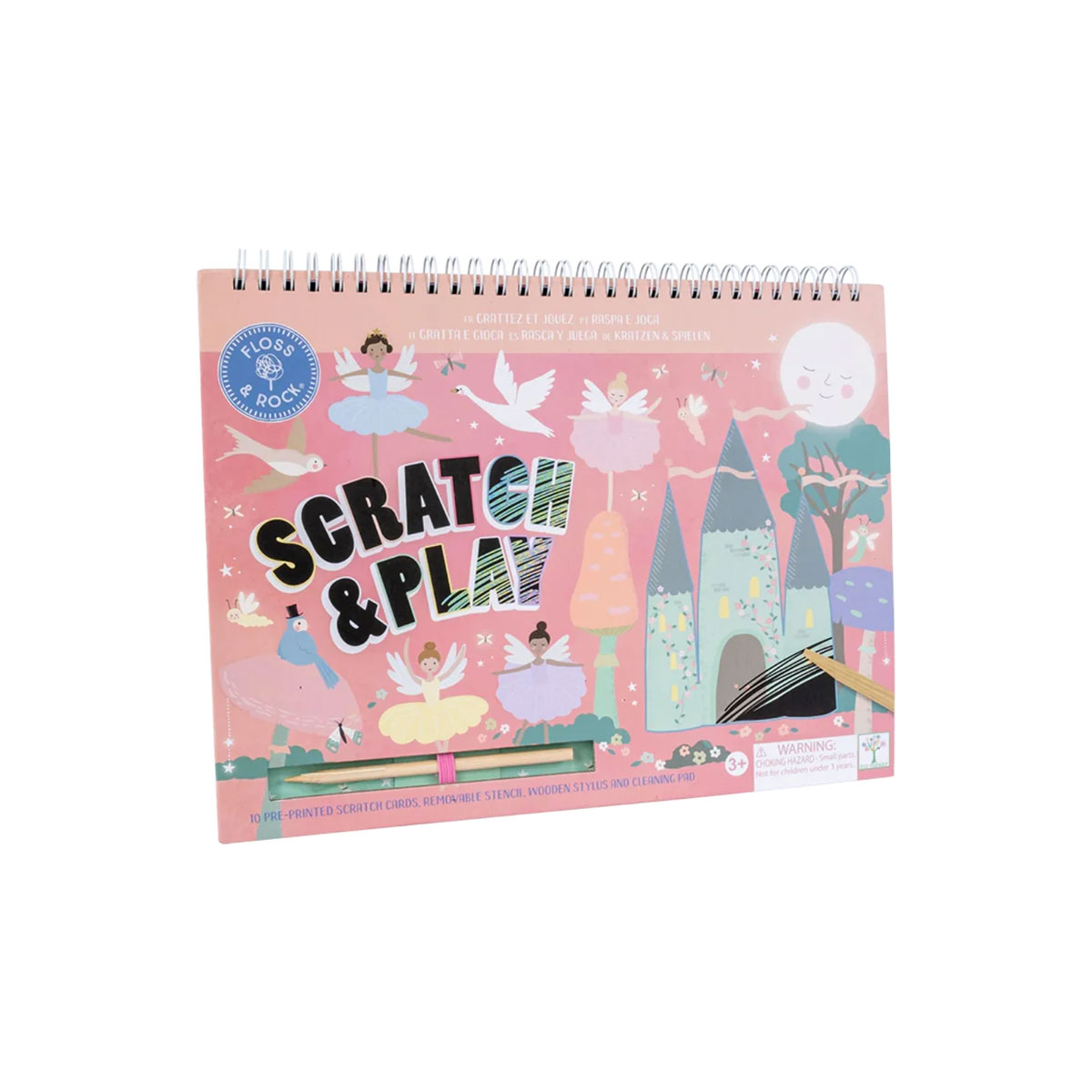 Gramata-Scratch-&-Play,-Enchanted,-ar-trafaretu,-Floss-and-Rock