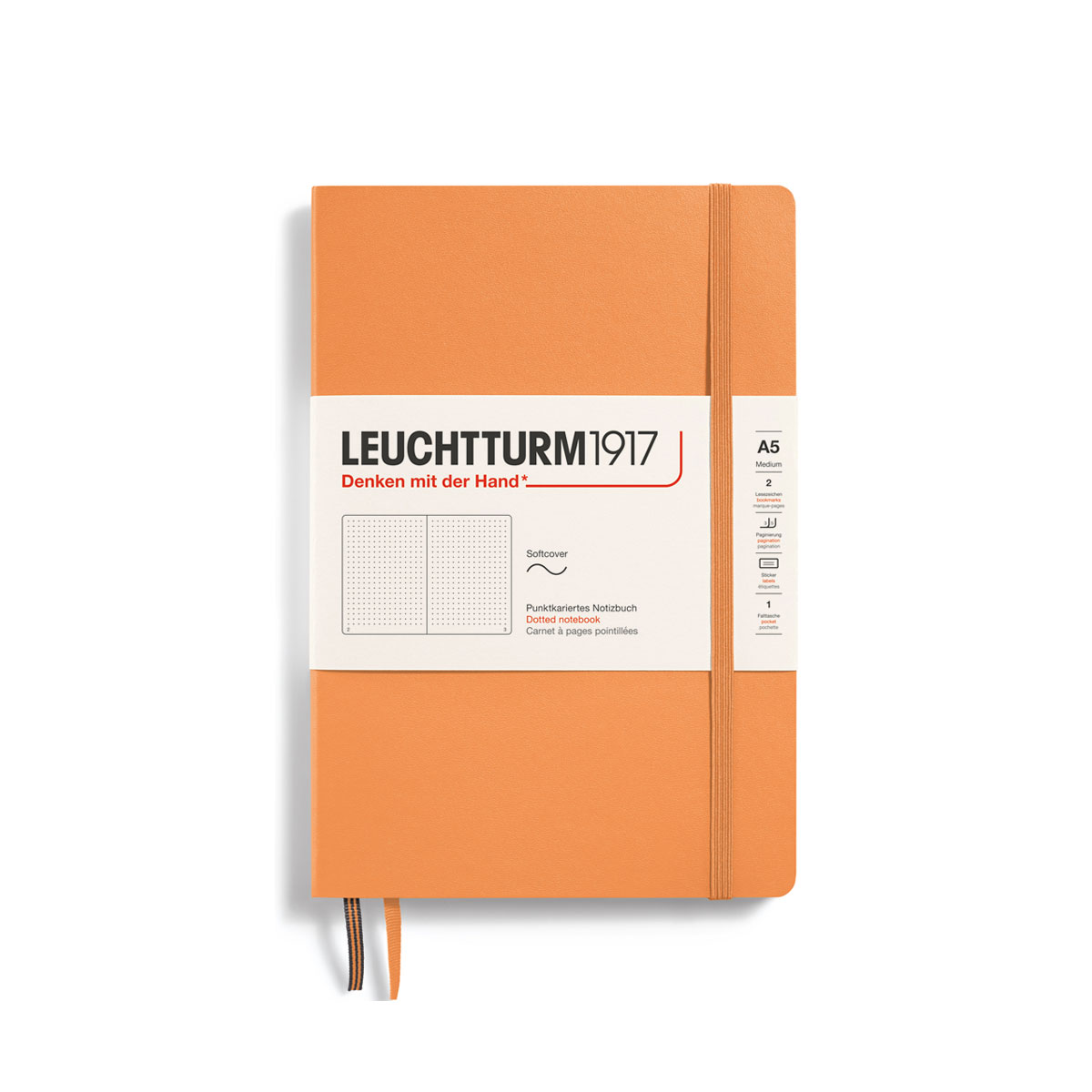 Piezimju-gramata-Apricot,-punktotas,-A5,-Softcover,-Leuchtturm1917