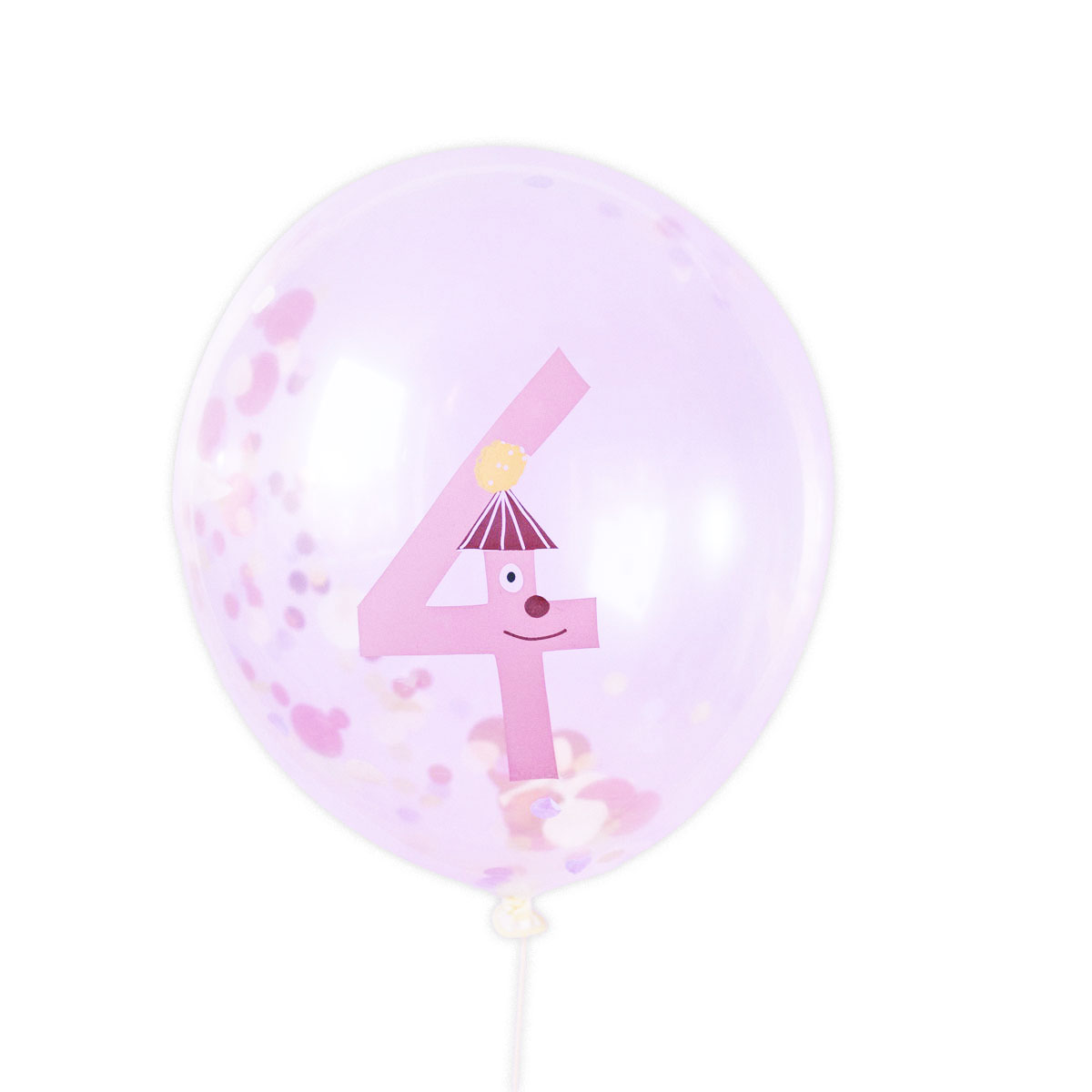 3_Balons-Number-4,-caurspīdīgs,-1-gab