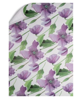 Dāvanu iesaiņojamais papīrs Poppy blossoms, Violet, loksne