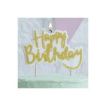 2_Svece-kukai-Gold-Glitter-Happy-Birthday,-gold,-1-gab