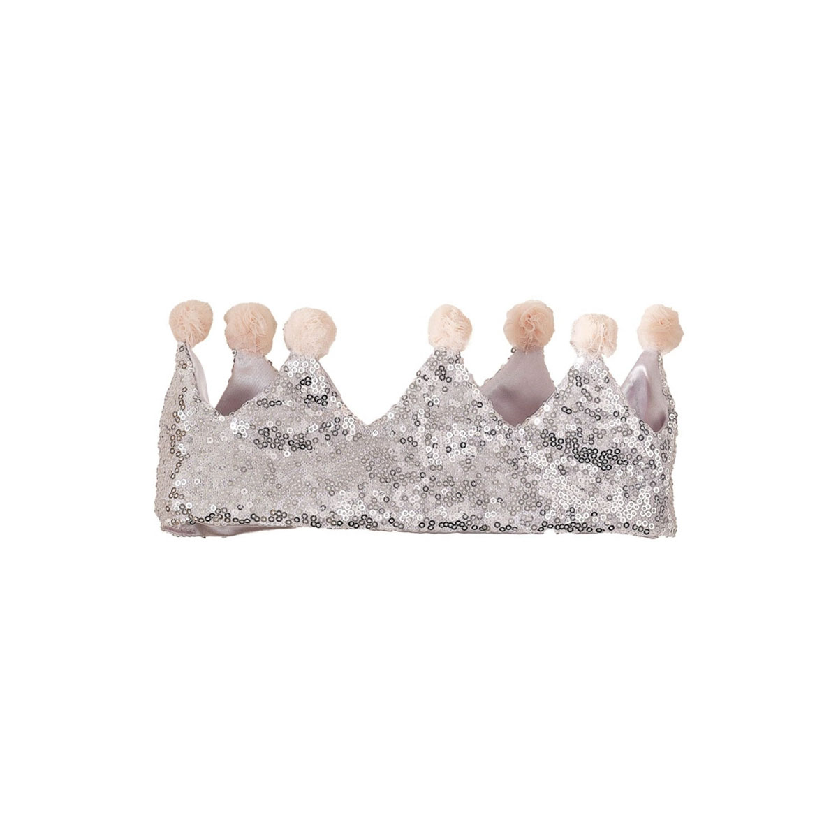 Auduma-kronis-Silver-Sequin-and-Pom-Pom-Princess-Crown
