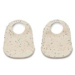 Silikona-lacisu-komplekts-Tilda-Printed-Bib,-Splash-dots_Sea-shell,-2-gab.,-Liewood