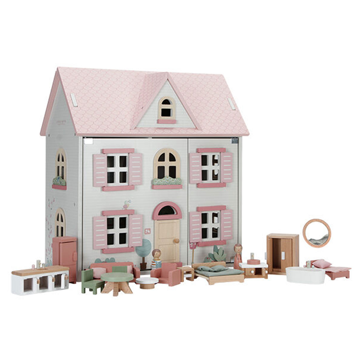 Lellu-maja-Wooden-dollhouse,-Little-Dutch