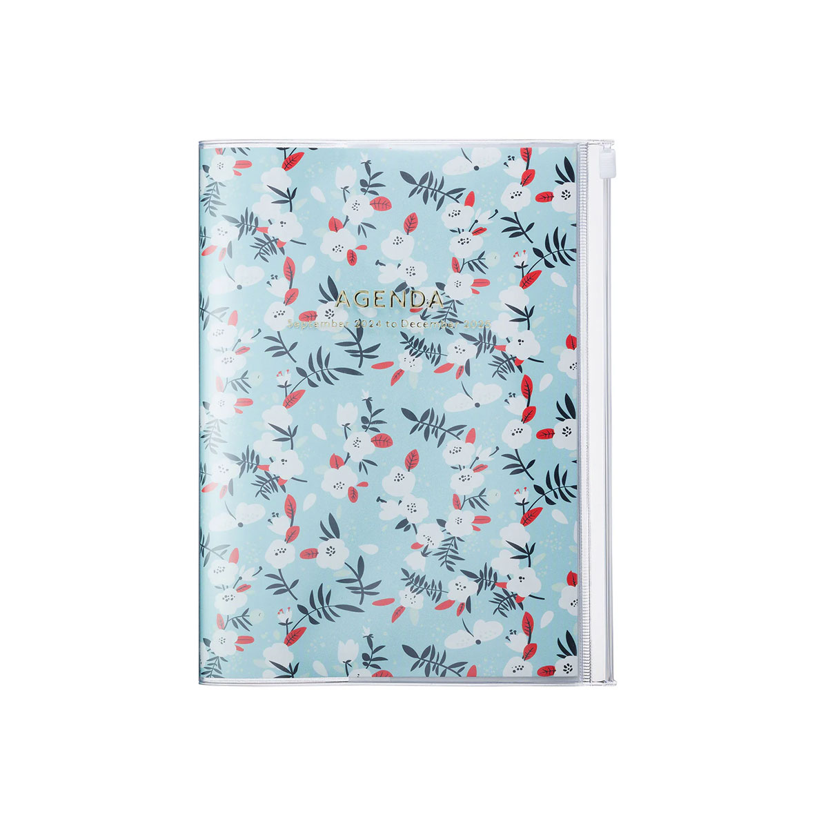 Akademiskais-planotājs-A5,-Flower-Pattern,-Turquoise,-2024_2025,-Weekly-Vertical,-Marks