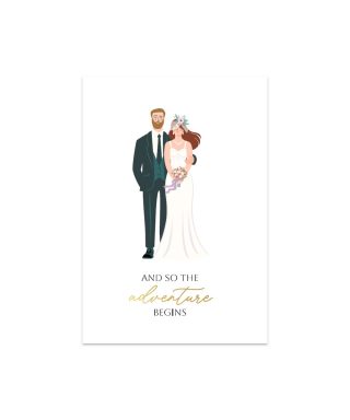 Greeting card Adventure begins, Couple, Lovers garden, Manilla