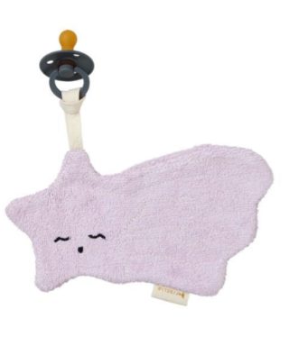 Knupīša turētājs Shooting Star, Lilac, Pacifier Cuddle, Fabelab