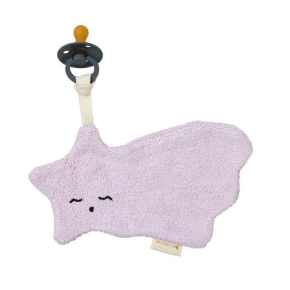 Knupisa-turetajs-Shooting-Star,-Lilac,-Pacifier-Cuddle,-Fabelab
