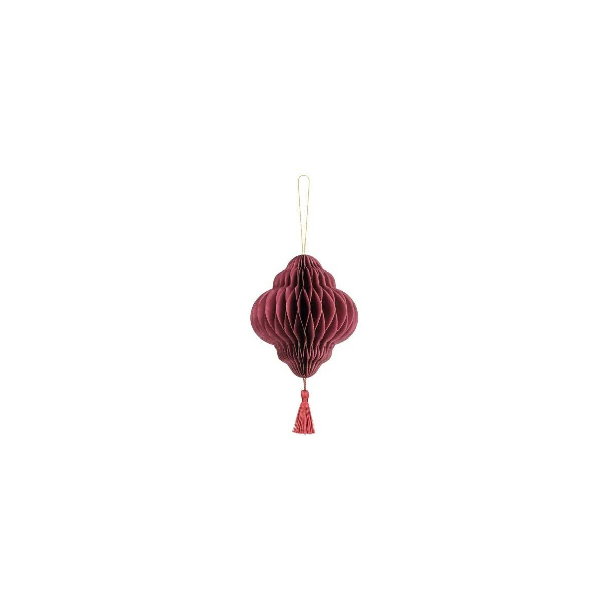 Papira-dekoracija-Honeycomb,-Latern,-Deep-red