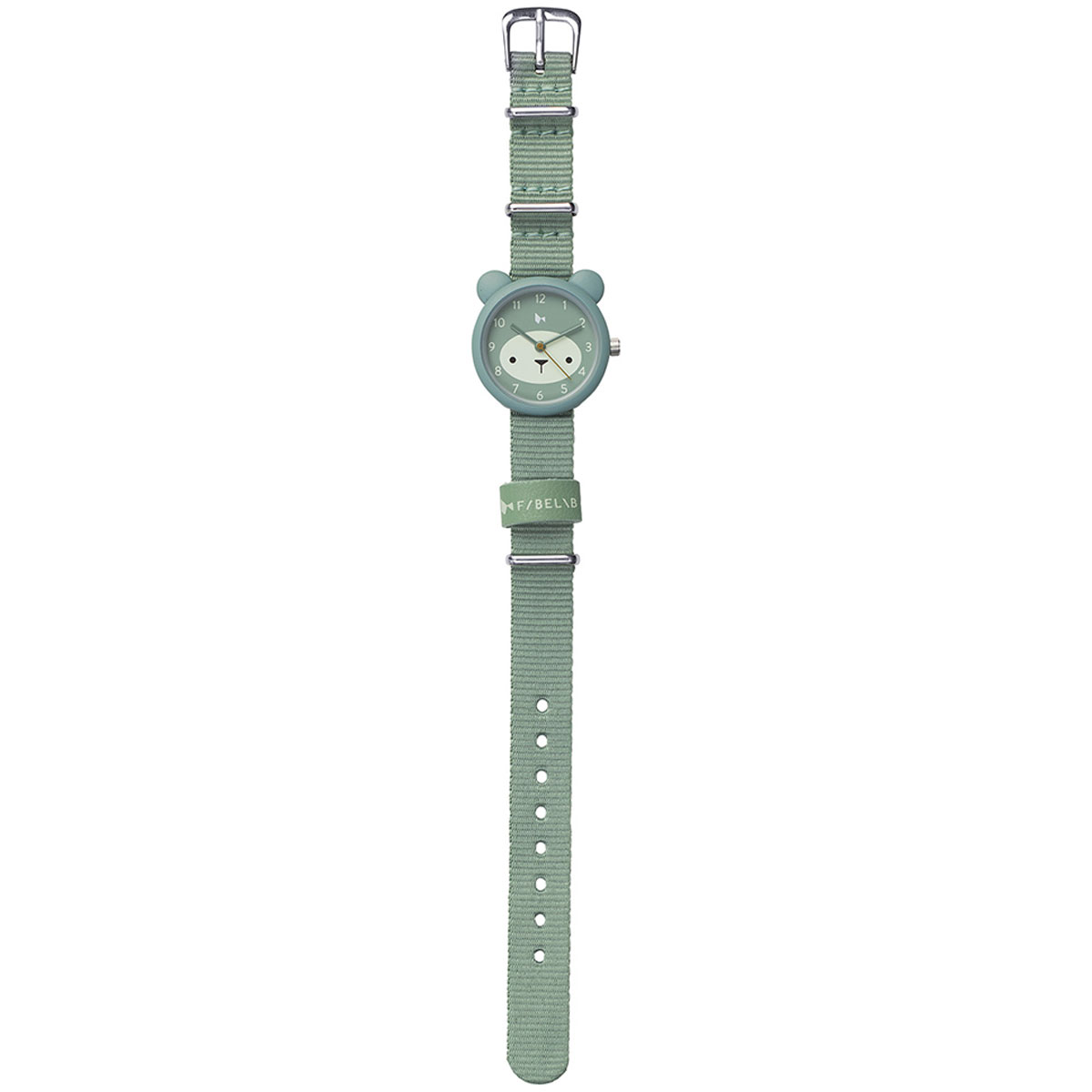 Rokaspulkstenis-Kids-Watch-Bear,-Cottage-Blue,-Fabelab Fabelab Rokas pulkstenis bērniem zilā krāsā ar regulējamu siksniņu un lāča motīviem, aksesuāri bērniem.