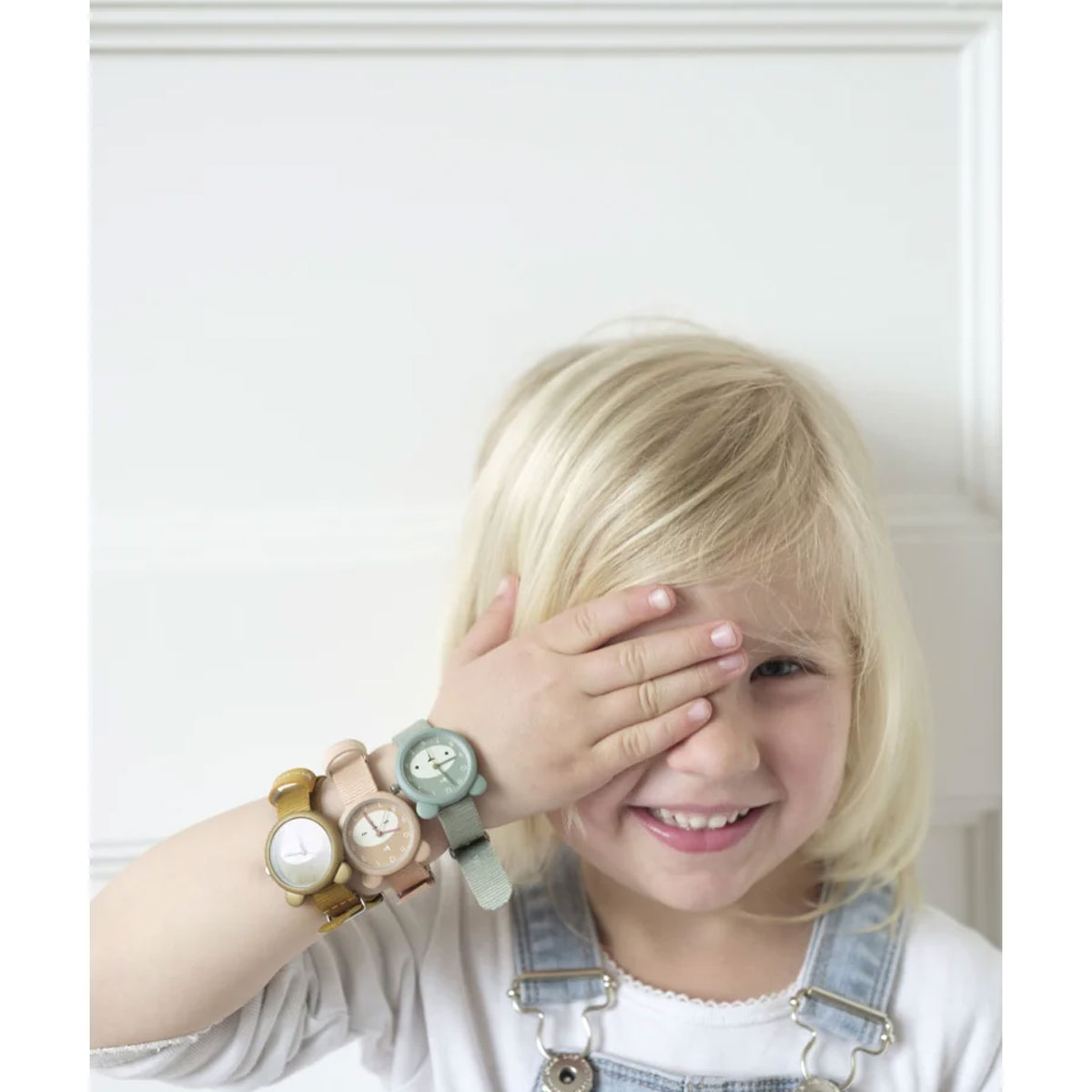 Rokaspulkstenis-Kids-Watch-Bear,,-Fabelab Fabelab Rokas pulkstenis bērniem, bēšā krāsā ar regulējamu siksniņu un lāča motīviem, aksesuāri bērniem.