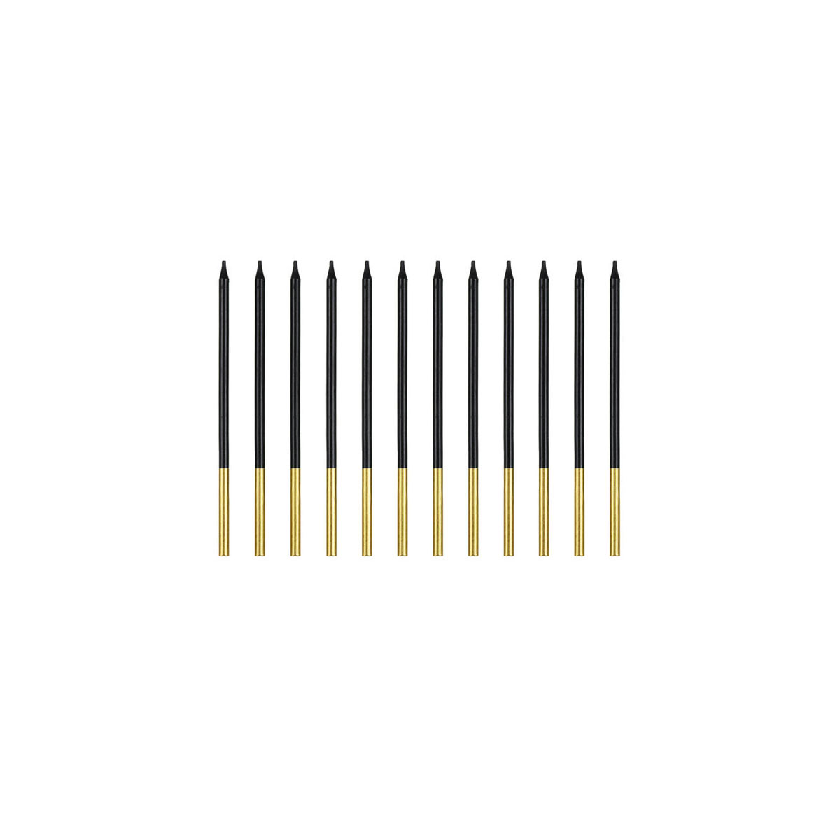 Sveces-kukai-Black-and-gold,-14-cm,-12-gab.