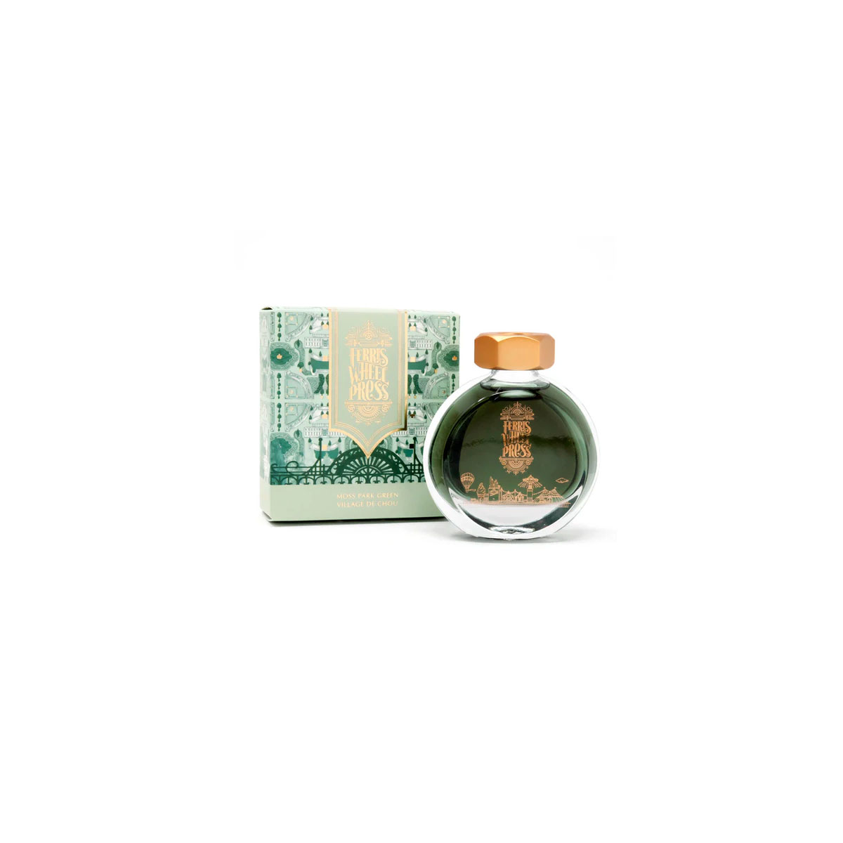 Tinte-Moss-Park-Green,-Fountain-Pen,-38ml,-Ferris-Wheel-Press