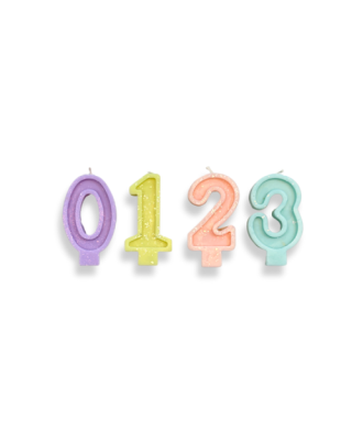 Sojas vaska svecīte kūkai Numbers, Ar sērkociņu, 5 cm, 1 gab.