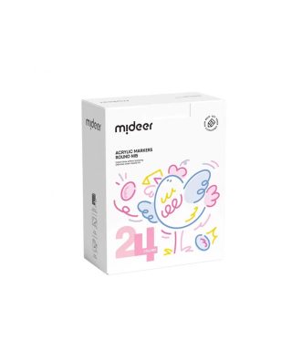 Acrylic markers Bird, Ultra soft, Round Nib, 24 pcs., Mideer