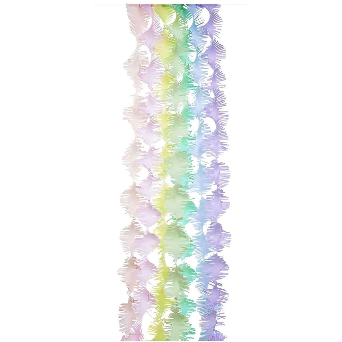 Dekoraciju-komplekts-Crepe-Garlands,-Rainbow-Pastel-Mix,-7gab.