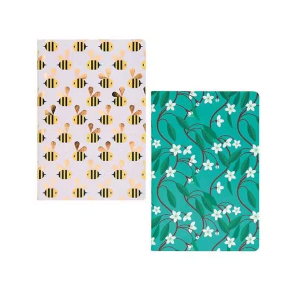 Piezimju-burtnicu-komplekts-Just-Bees--Flowers,-punktotas,-2-gab.
