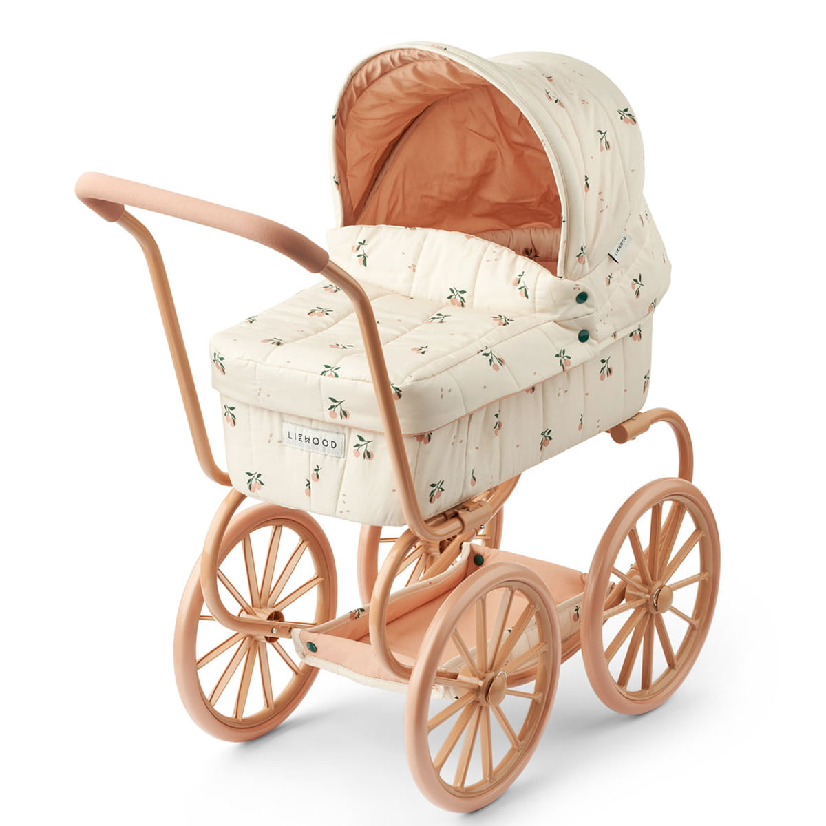 Spelu-rati-Adaline-Doll-Pram,-Peach--Sea-shell,-Liewood Liewood spēļu ratiņi Adaline Doll Pram, Peach Sea shell krāsā