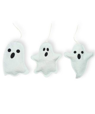 Auduma dekors Ghost, White, iekarināms, 1 gab.