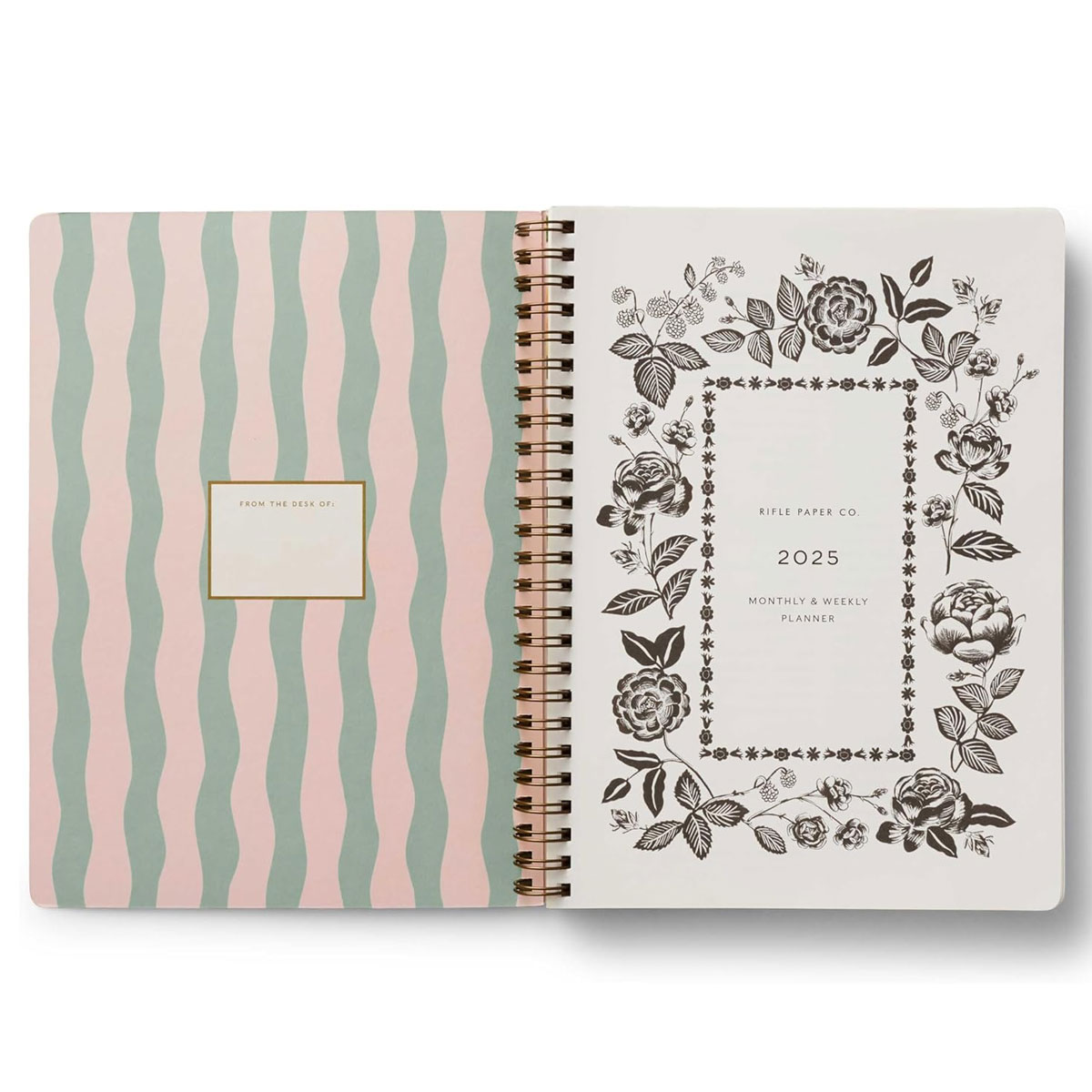 2025.gada plānotājs Roses Softcover Spiral Planner Rifle Paper