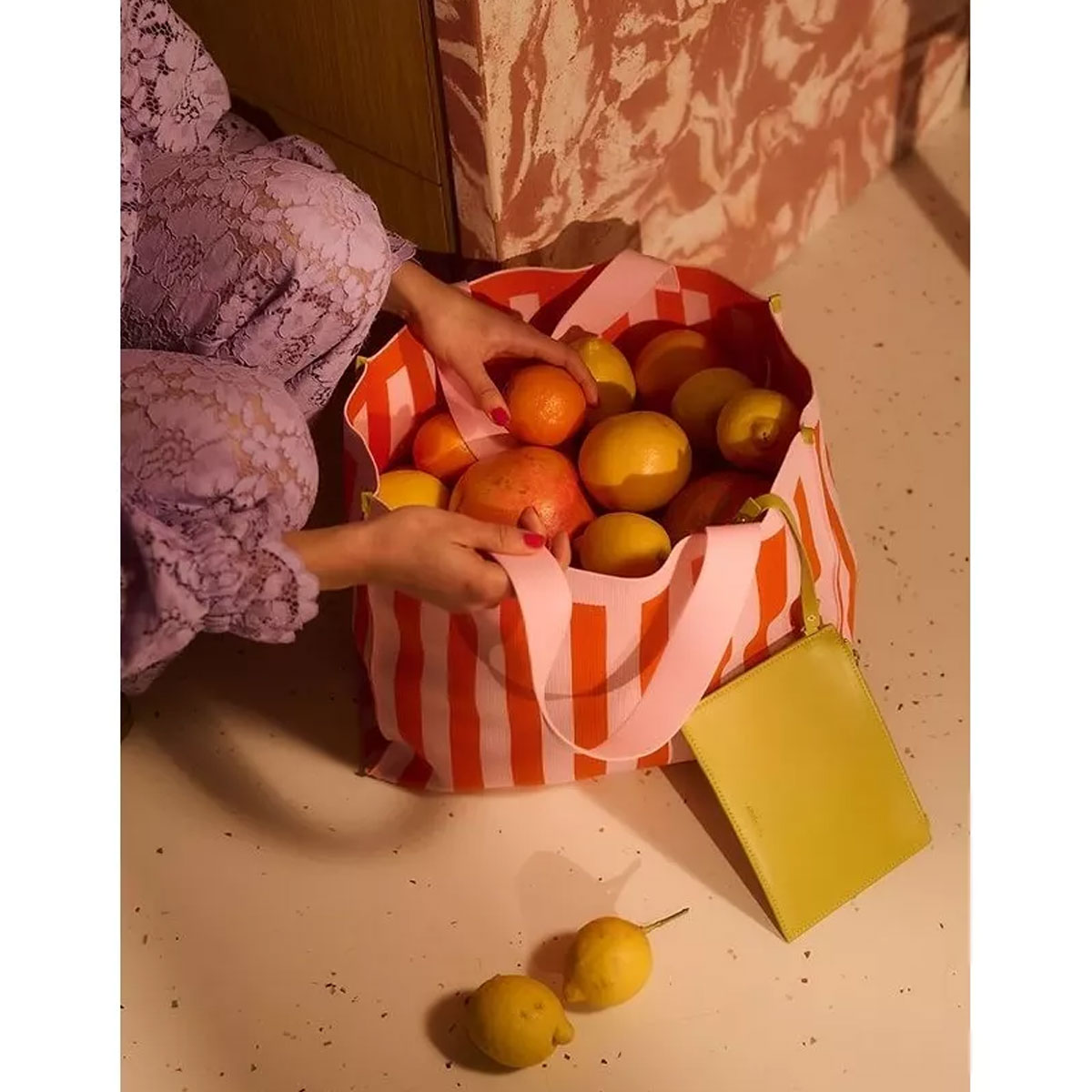 3_Iepirkumu-soma-Knitted-Stripes,-dolce-pink-+-arancia-orange,-The-Sticky-Sis-Club