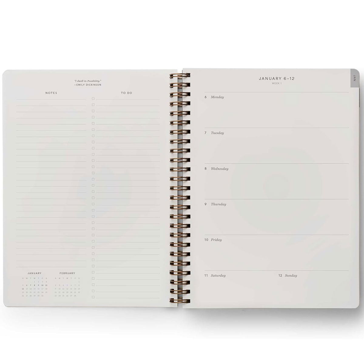 2025.gada plānotājs Roses Softcover Spiral Planner Rifle Paper