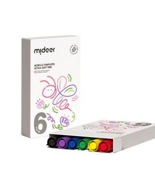 Acrylic markers Ultra Soft Nib, Brush Tip, 6 pcs., Mideer
