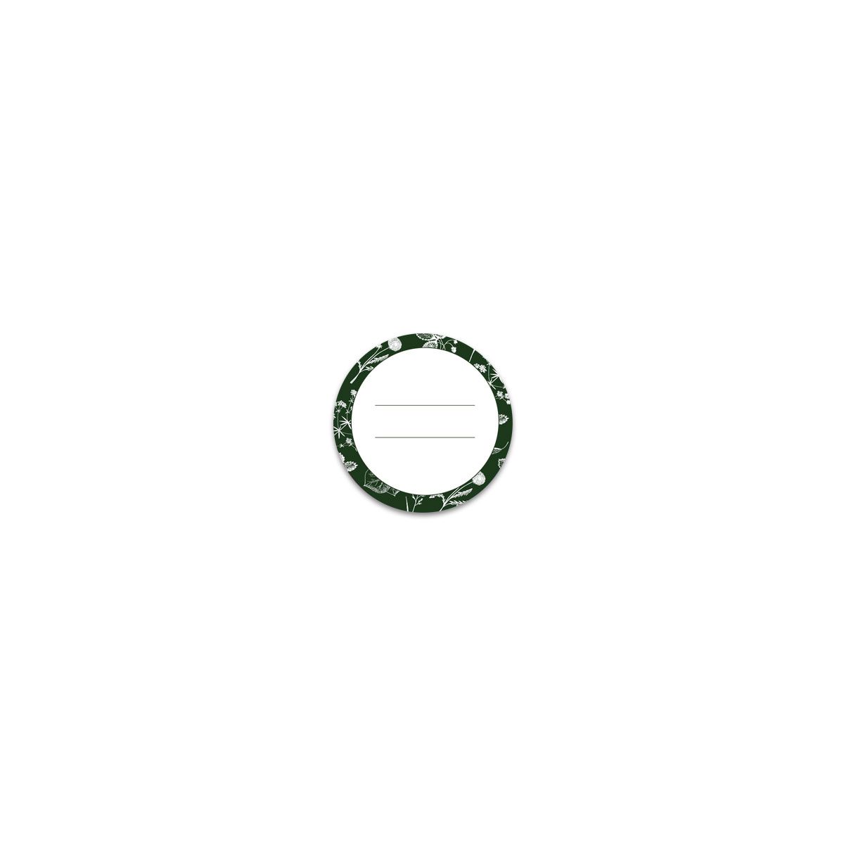 Etiketes---uzlimes-Green-Round,-Midsummer-Meadow,-5-cm,-5-gab.,-Manilla