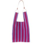 Iepirkumu-soma-Knitted-Stripes,-Positano-purple-+-sunset-lilac,-The-Sticky-Sis-Club The Sticky Sis Club strīpaina iepirkumu soma ikdienai