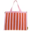 Iepirkumu-soma-Knitted-Stripes,-dolce-pink-+-arancia-orange,-The-Sticky-Sis-Club