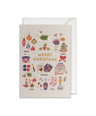 Kartīte Joy and Peaceful, Illustrative Christmas