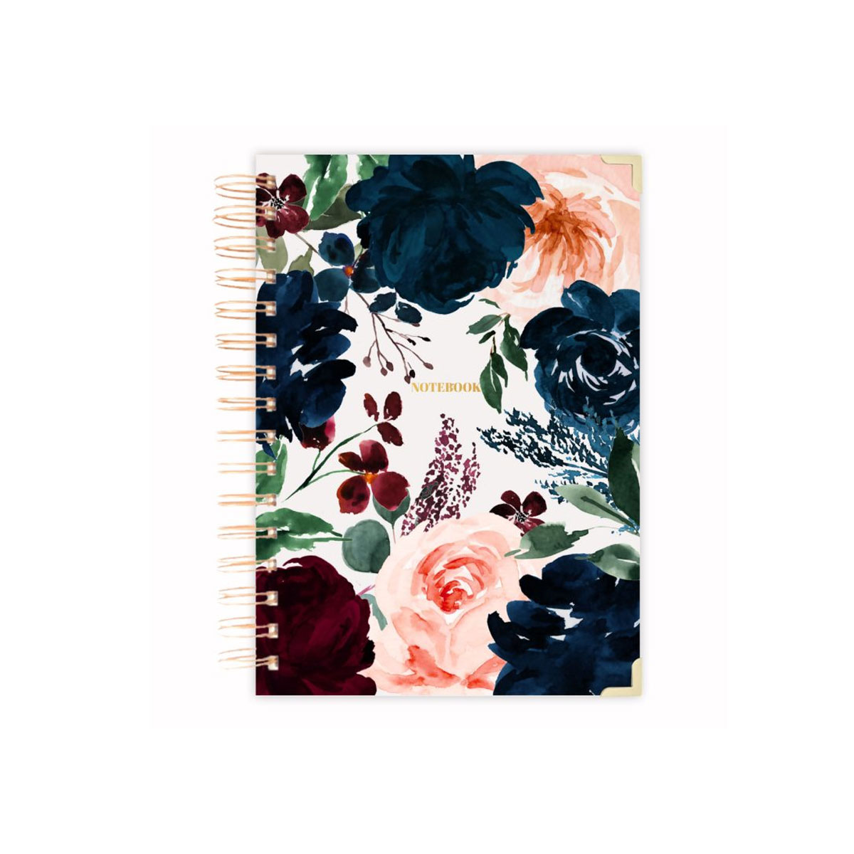 Piezimju-gramata-Dark-Floral,-liniju,-Simply-Notebook