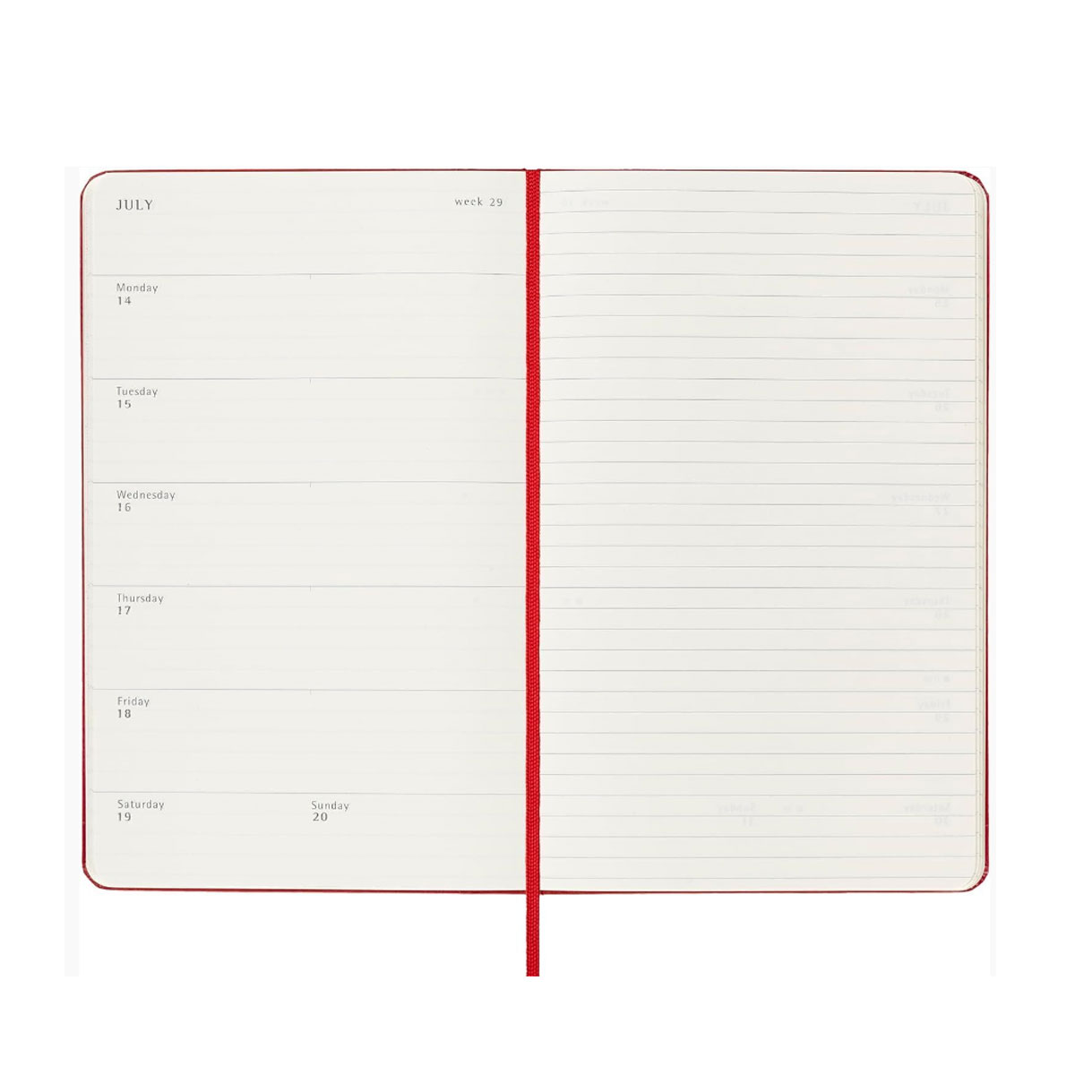 3_Planotajs-Moleskine-2025,-13-x-21-cm,-Weekly,-Hardcover,-Red Moleskine 2025.gada plānotājs ikdienai, darbam