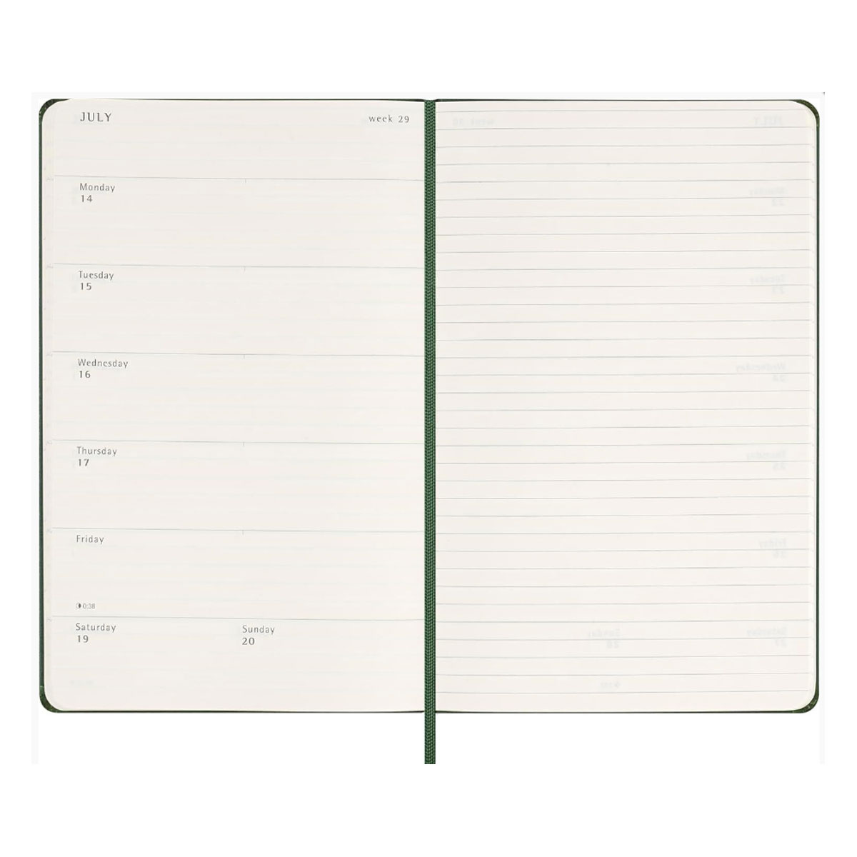 3_Planotajs_Moleskine-2025,-13-x-21-cm,-Weekly,-Hardcover,-Green Moleskine 2025.gada plānotājs ikdienai, darbam