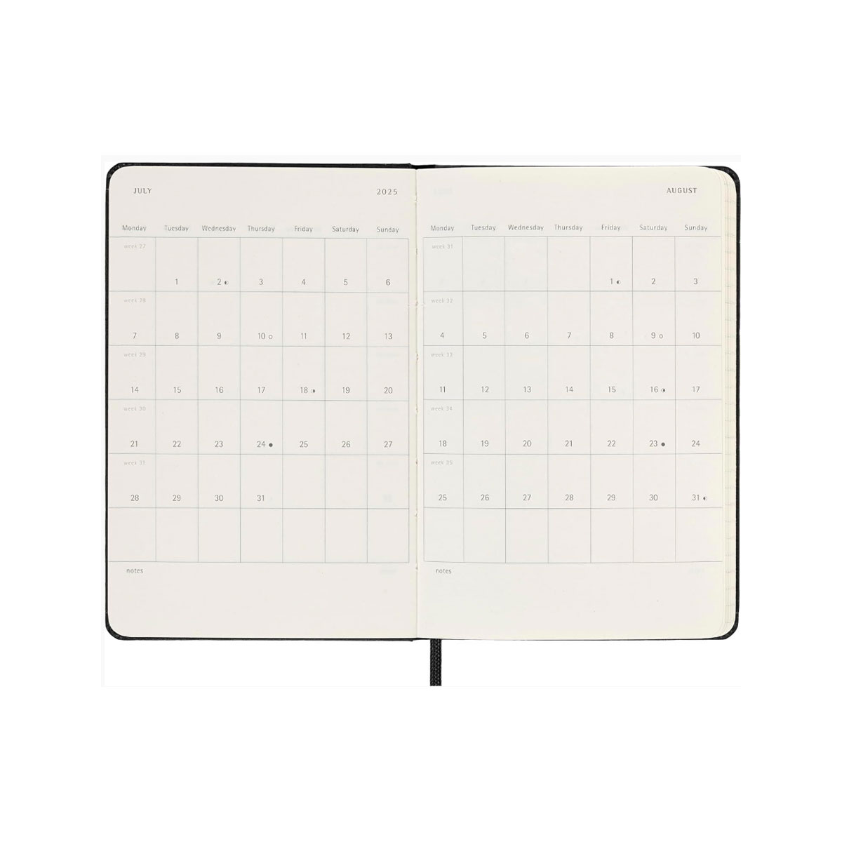 4_Planotajs-Moleskine-2025,-9-x-14-cm,-Weekly,-Hardcover,-Black Moleskine 2025.gada plānotājs ikdienai, darbam