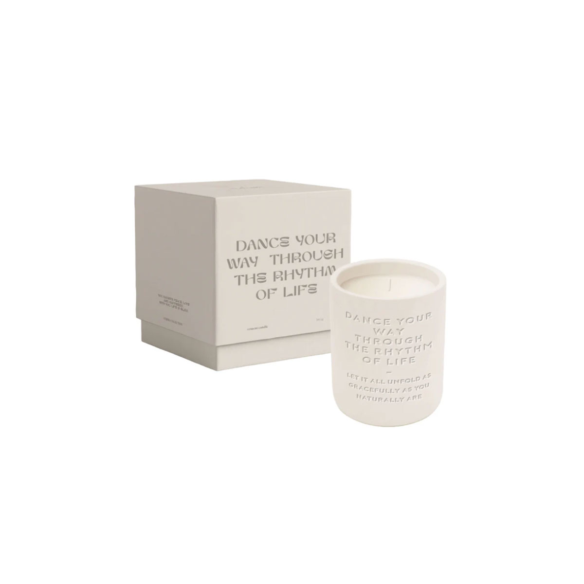 Aromatiska-svece-Dance-Your-Way,-Cemented-Candle