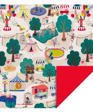 Dāvanu iesaiņojamais papīrs Circus, Red