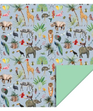 Dāvanu iesaiņojamais papīrs Jungle Blue, Mint