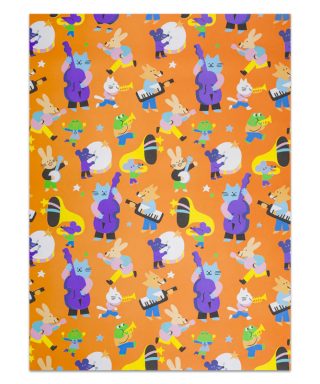 Dāvanu iesaiņojamais papīrs Musical Animal Parade, Premium, loksne