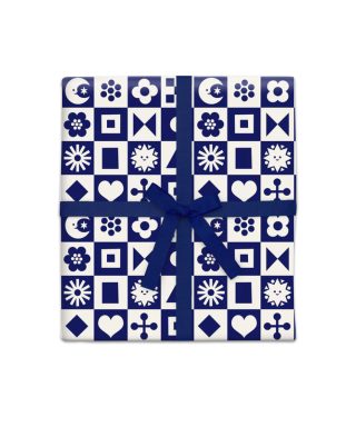 Dāvanu iesaiņojamais papīrs Navy Checkerboard , loksne