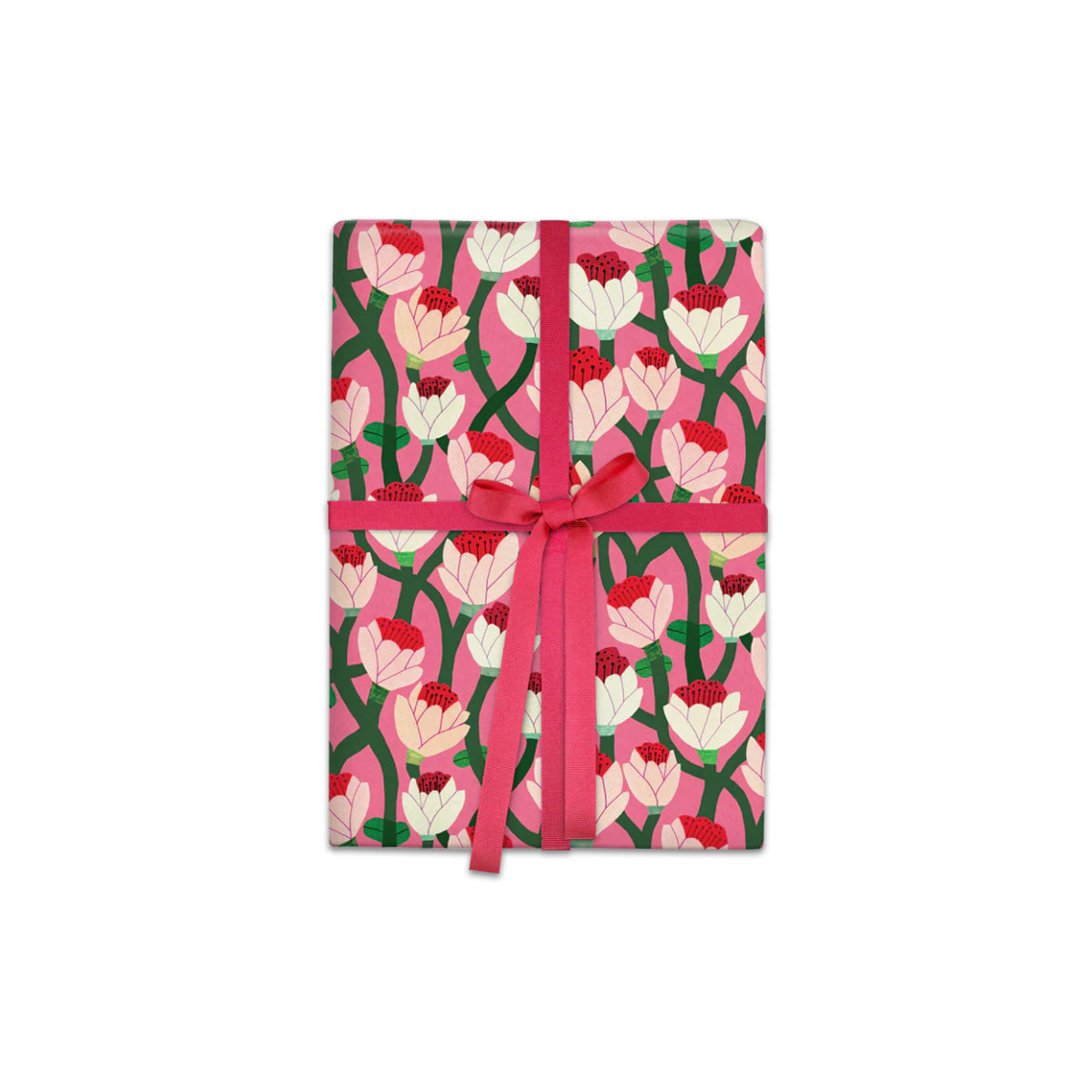 Davanu-iesainojamais-papirs-Pink-Flowers,-3-m-x-0.7-m,-rullis