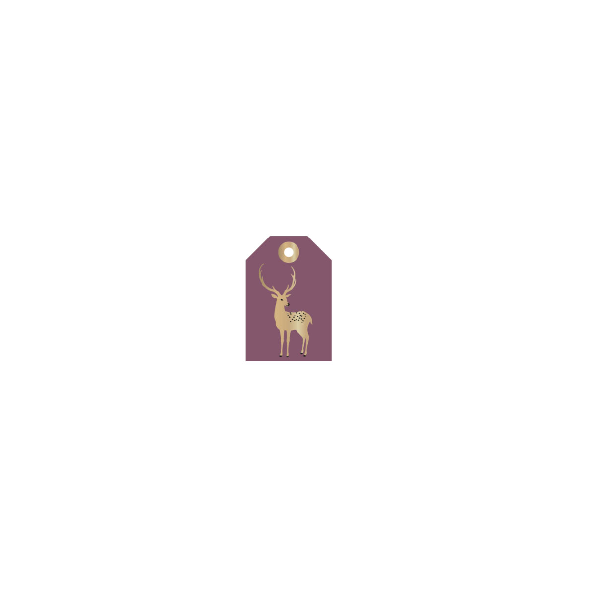 Etikete-Reindeer-Gold,-Wine-Red,-1-gab.