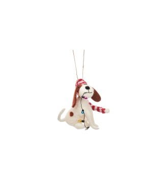 Filca dekors Dog with Fairy Lights