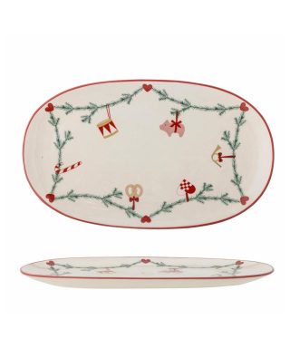 Keramikas šķīvis Serving plate, Yule, Nature, Bloomingville