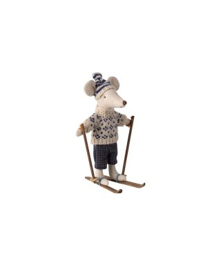 Mīkstā rotaļlieta Winter mouse with ski set, Dad, Maileg