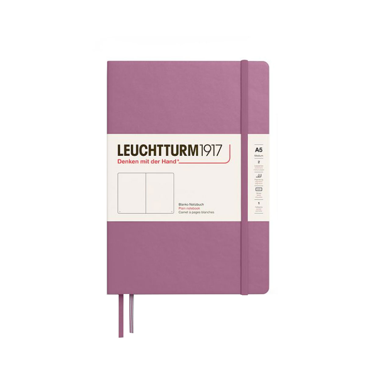 Piezimju-gramata-Dusty-Rose,-tukšas,-A5,-Hardcover,-Leuchtturm1917