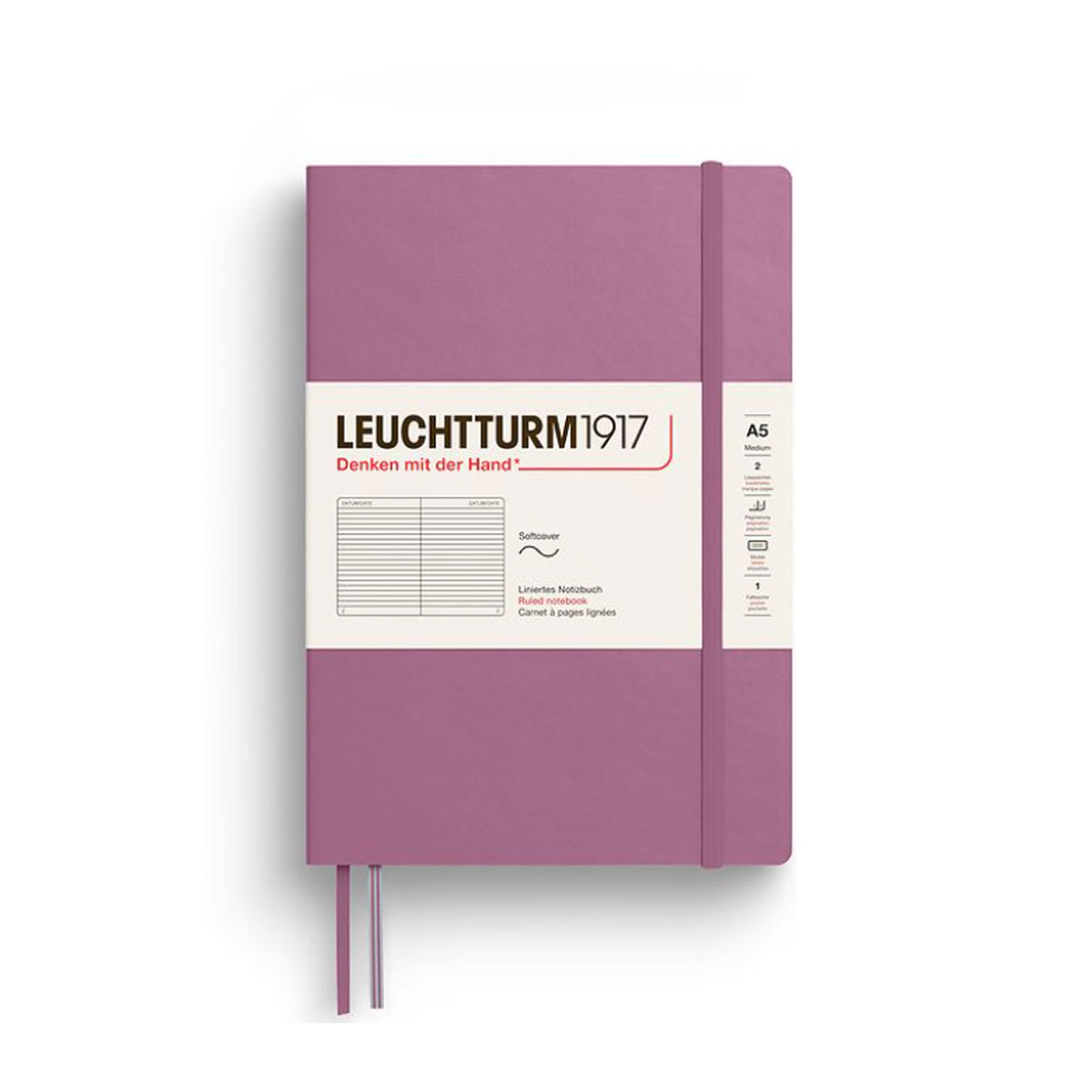 Piezimju-gramata-Dusty-rose,-liniju,-A5,-Softcover,-Leuchtturm1917